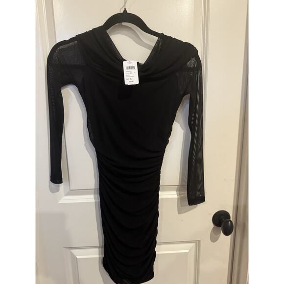 Windsor NWT Off Shoulder Long Sleeve Mini Dress Black Small - Picture 3 of 8